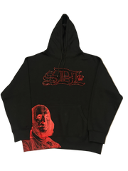 SKY DA LIMIT RED RHINESTONE CROWN BLACK HOODIE