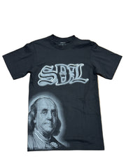 SKYS DA LIMIT GREY CHAPO AIR BRUSH BLACK T-SHIRT