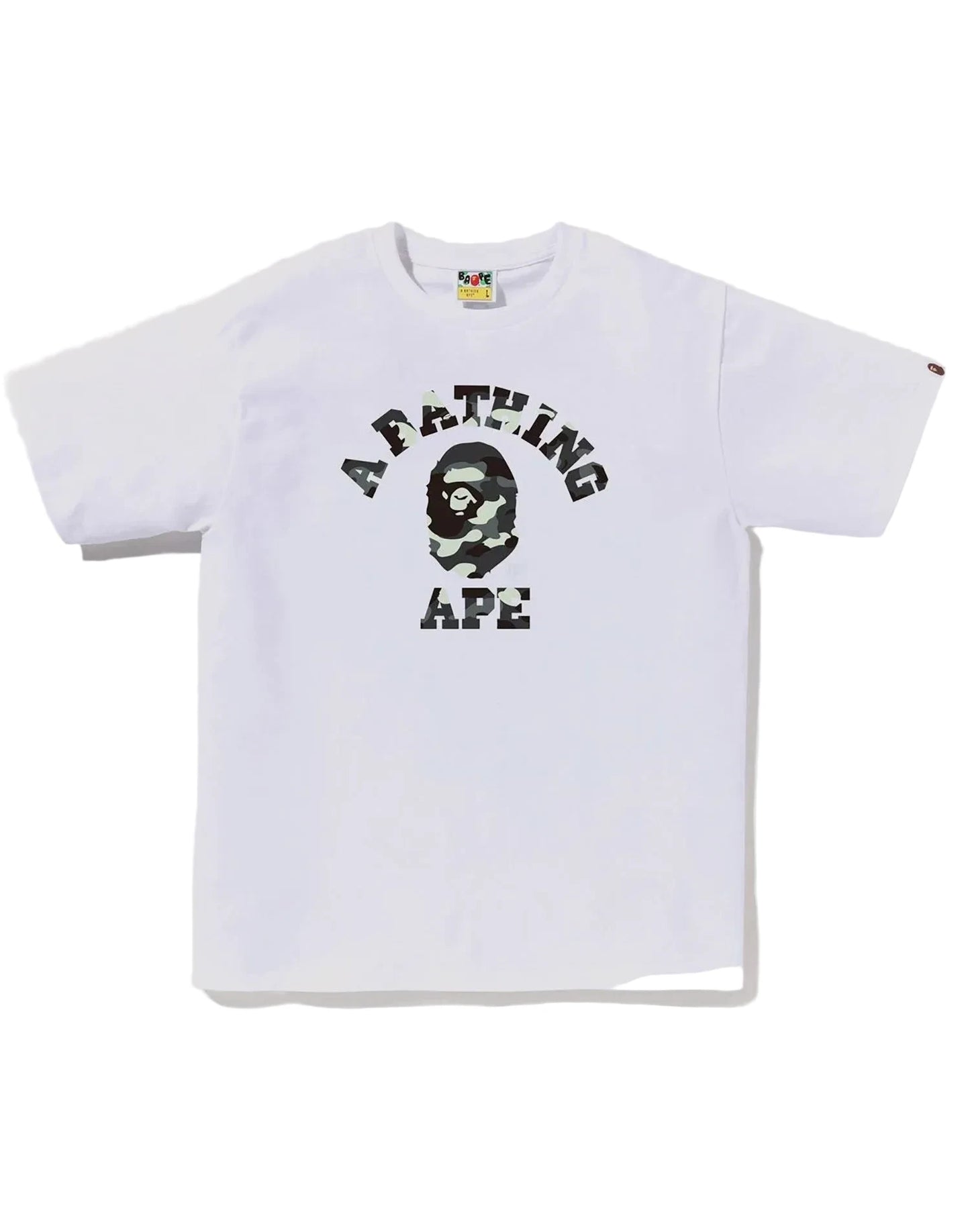 BAPE CAMO COLLEGE WHITE TEE (GLOW IN THE DARK)
