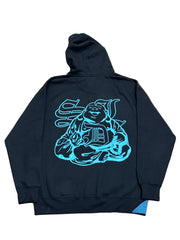 SKY DA LIMIT BONES BLUE/ BLACK BUDDAH ZIP HOODIE (RHINESTONE)