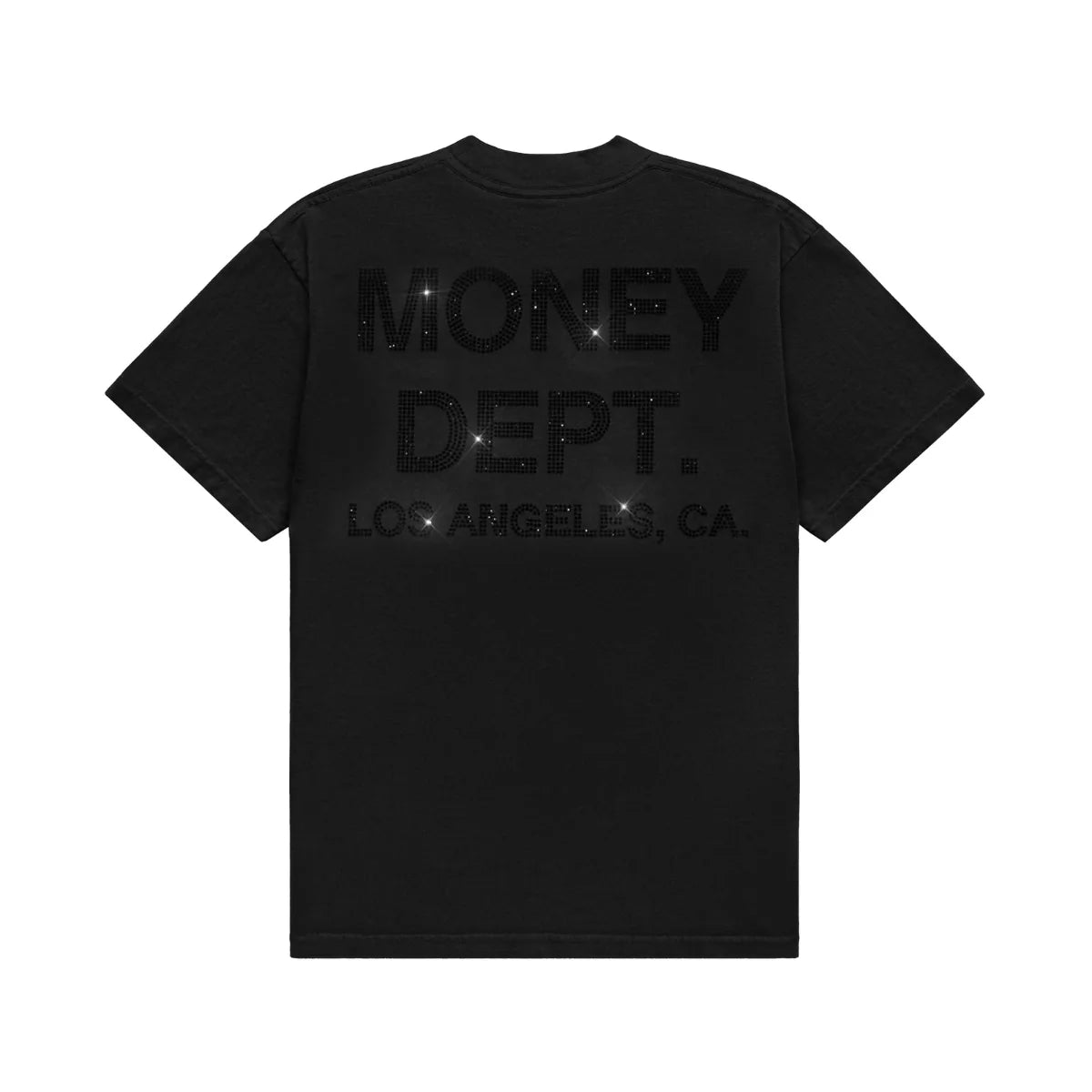 MONEY DEPT BLACK RHINESTONE TEE