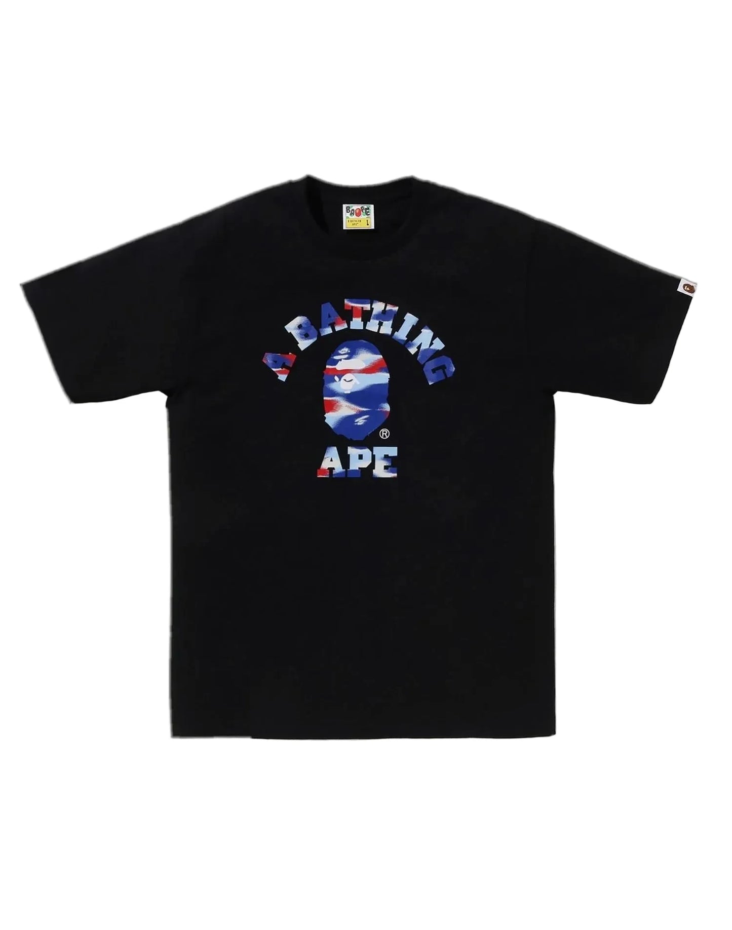 BAPE RED WHITE BLUE CAMO COLLEGE TEE