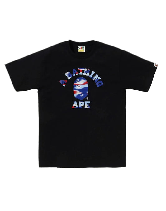 BAPE RED WHITE BLUE CAMO COLLEGE TEE