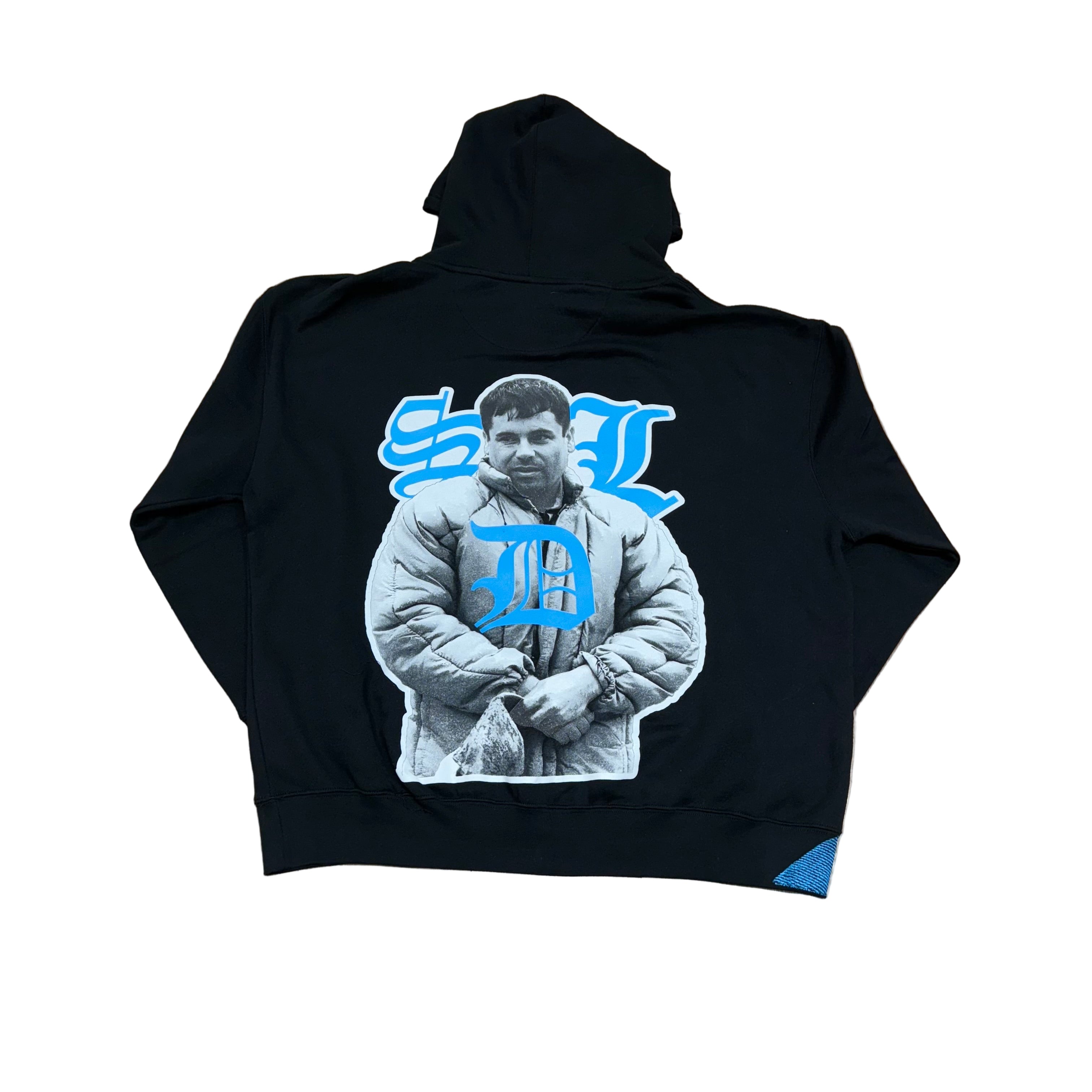 SKY DA LIMIT BLACK / BLUE CHAPO HOODIE V2