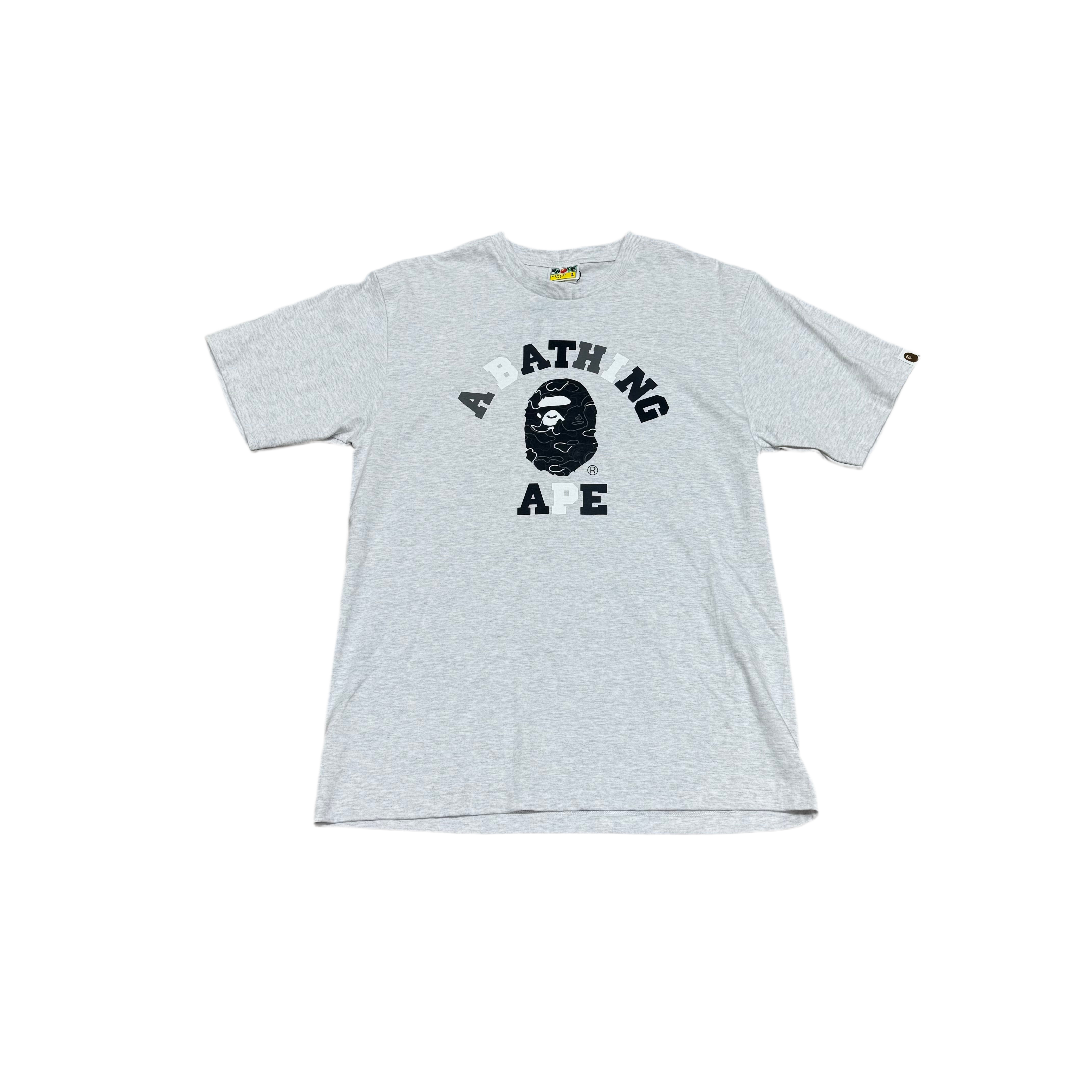 BAPE CLASSIC LOGO MULTI COLOR GREY T-SHIRT