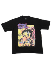 SKY DA LIMIT BETTY BOOP PAINT BLACK T-SHIRT