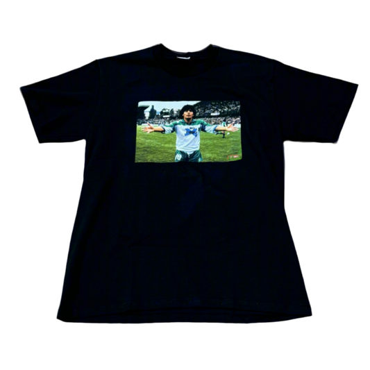 SUPREME SHIRT MARADONA featuring bold Maradona graphic and streetwear style for football fans