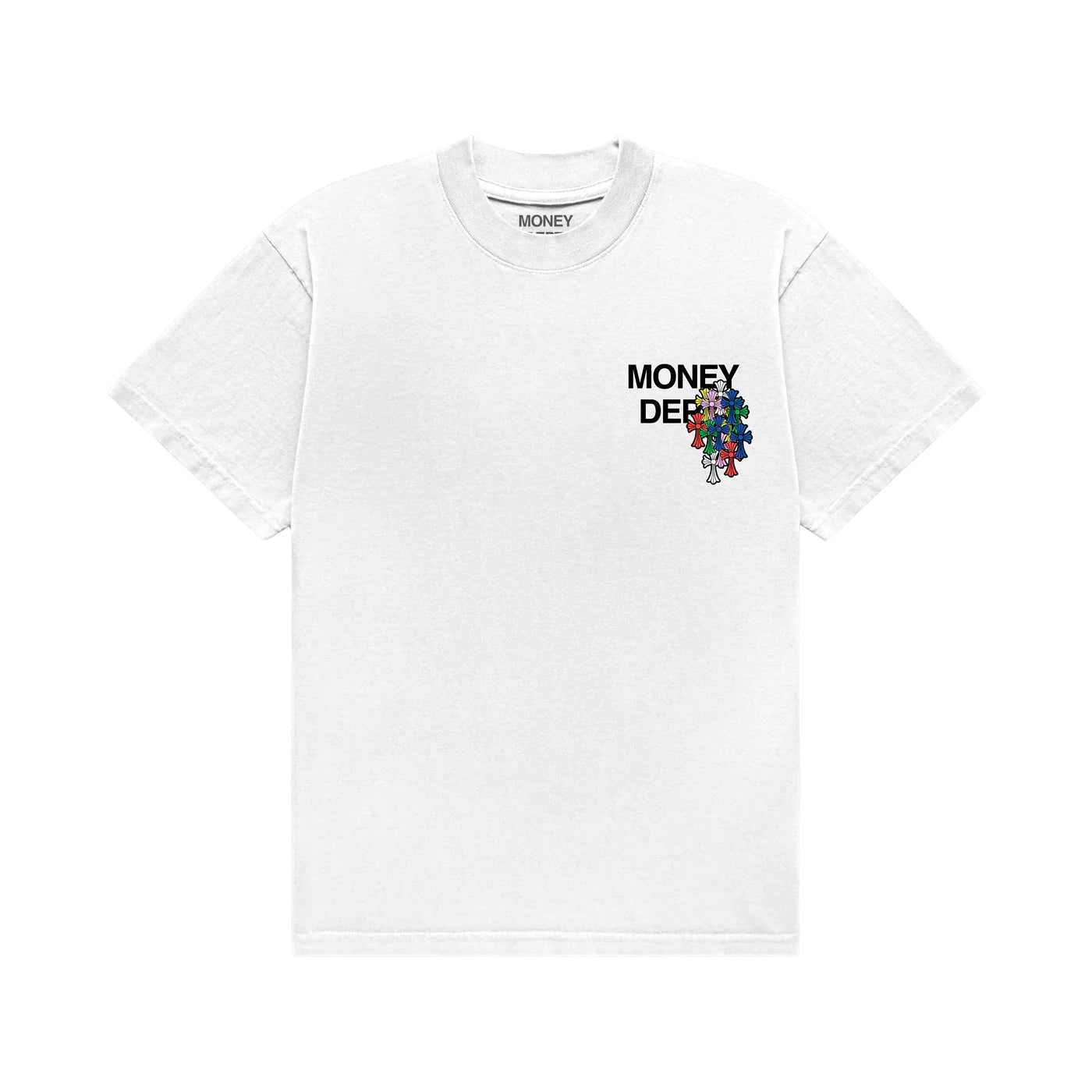 MONEY DEPT COLOR CROSSES WHITE TEE