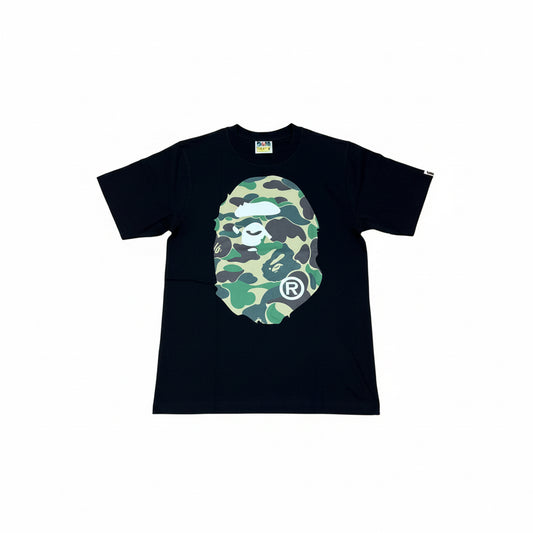 BAPE APE HEAD GREEN CAMO BLACK T-SHIRT