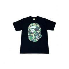 BAPE APE HEAD GREEN CAMO BLACK T-SHIRT