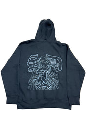 BLUE STRIPS GREY JESUS/VIRGIN MARY BLACK HOODIE (SDL)
