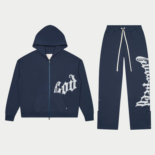 GODSPEED SWEATSUIT NAVY SILVER (TOP AND BOTTOM)