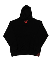 SKY DA LIMIT RED RHINESTONE CROWN BLACK HOODIE