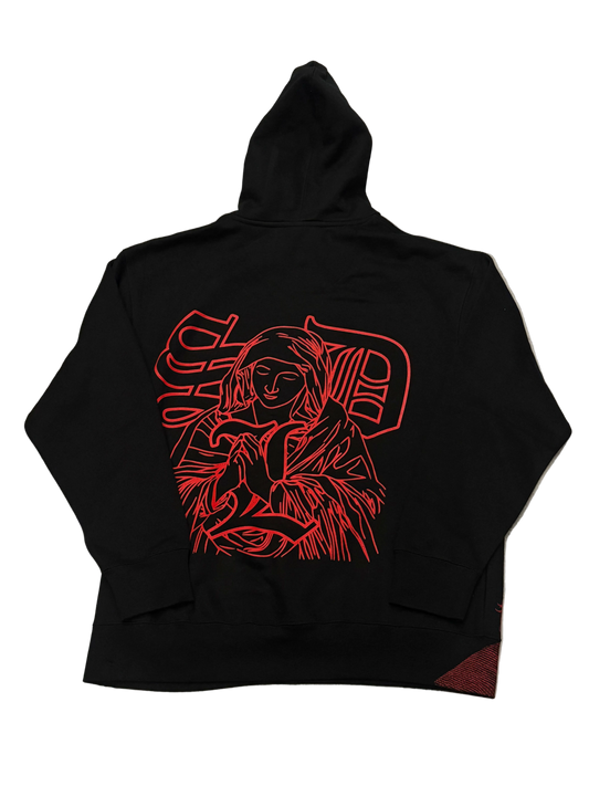 SKY DA LIMIT RED VIRGIN MARY BLACK HOODIE