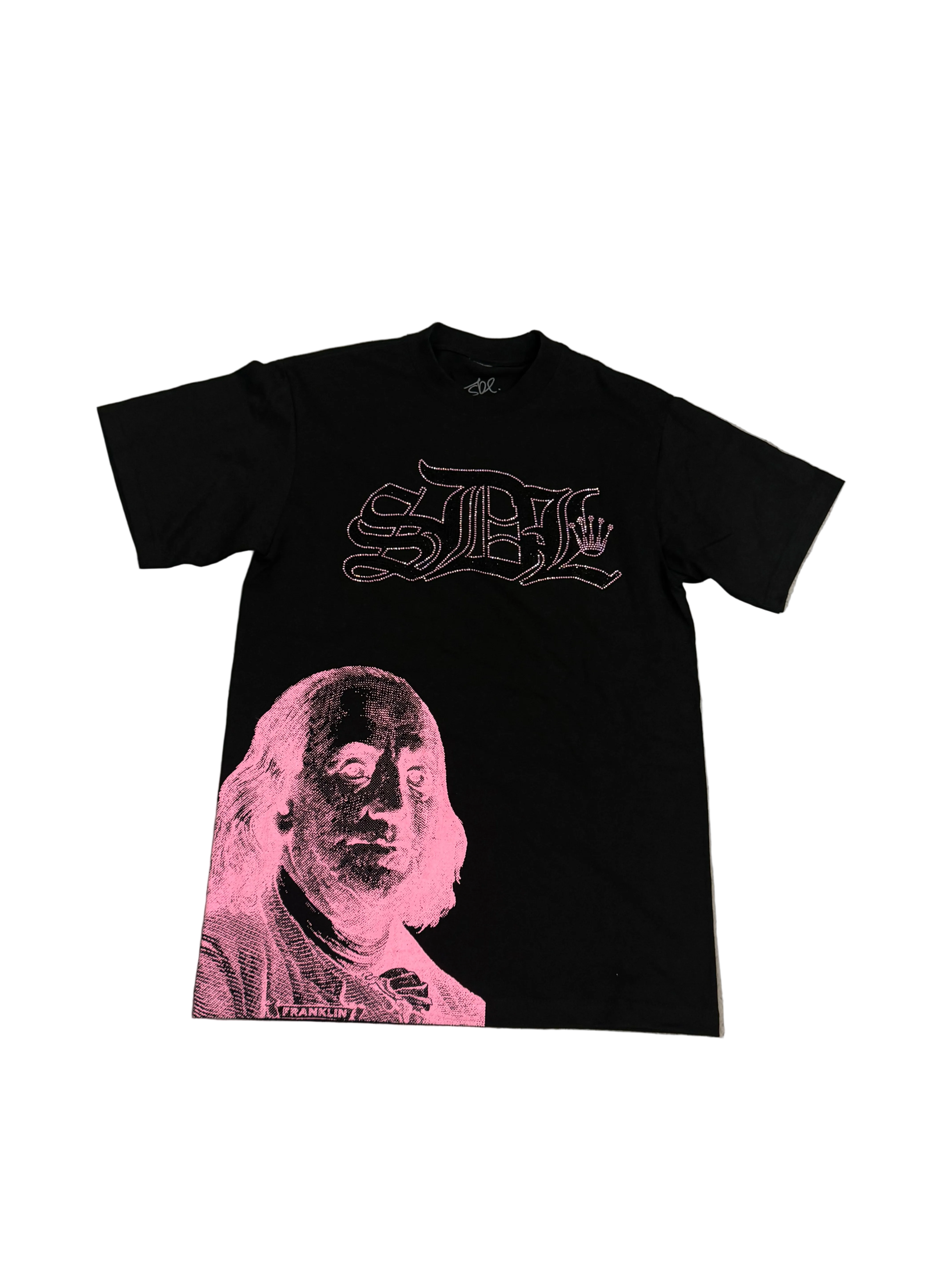 SKYS DA LIMIT PINK/ BLACK RHINESTONE BENJAMIN T-SHIRT