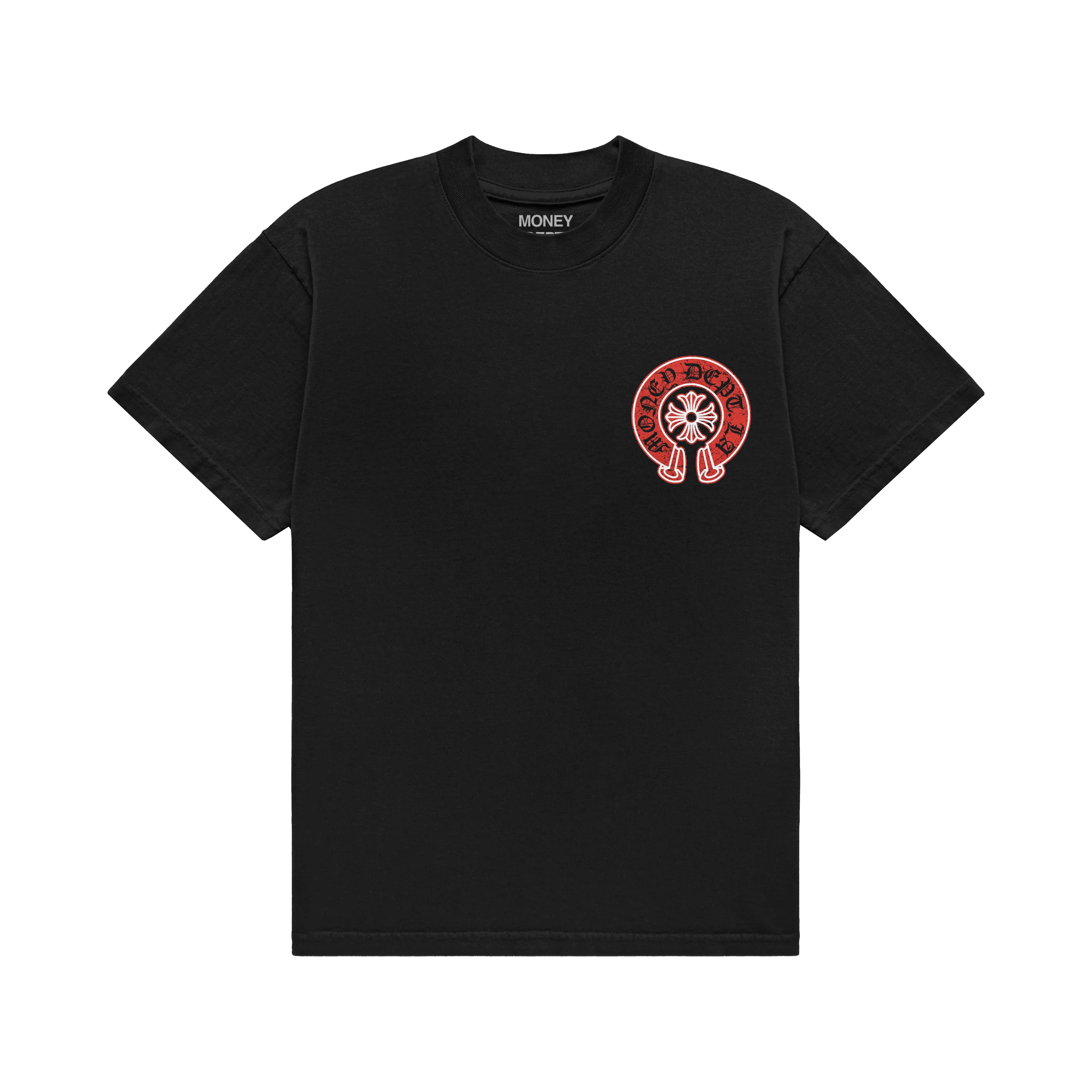 MONEY DEPT BLACK & RED OLD ENGLISH TEE