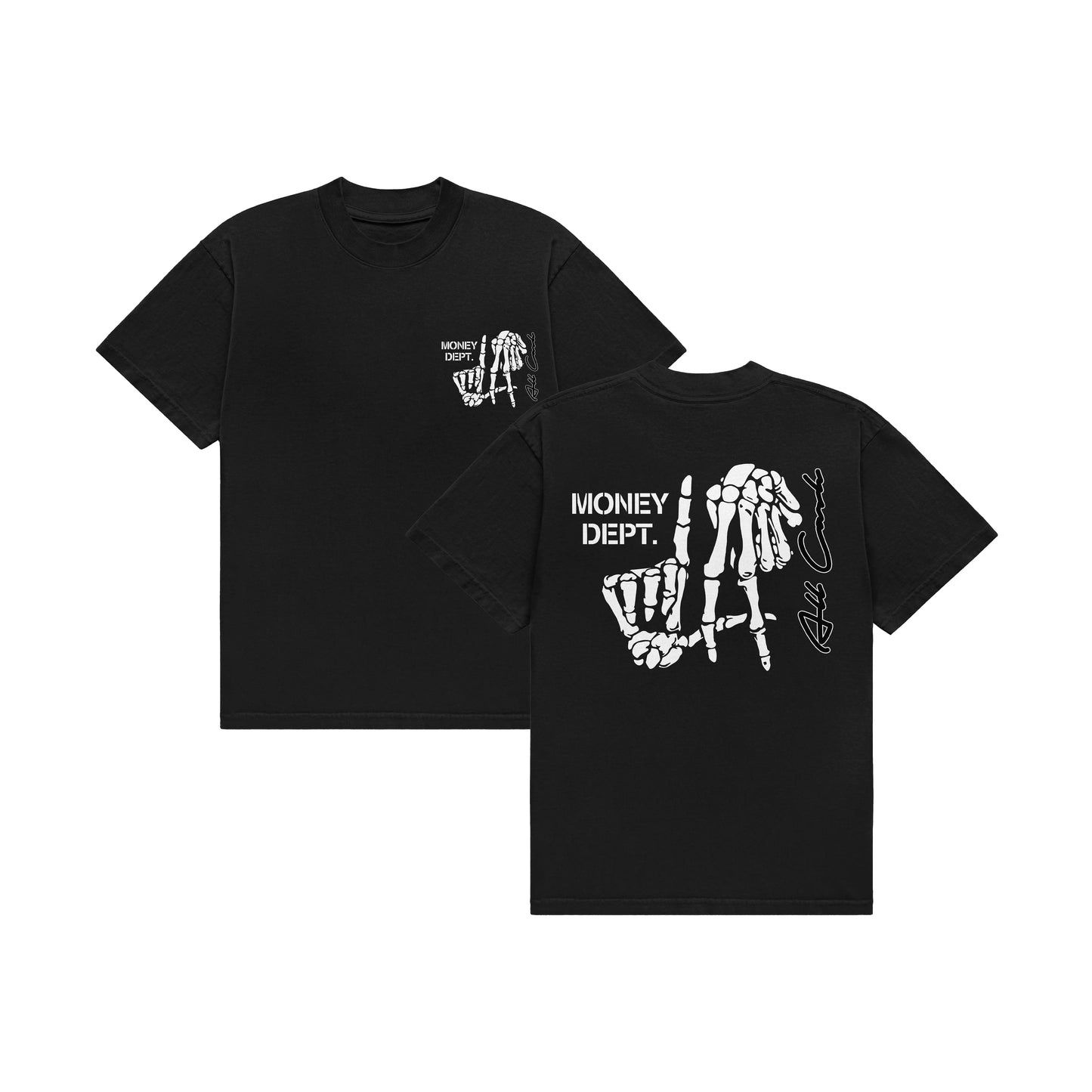 MONEY DEPT LA SKELETON BLACK T-SHIRT