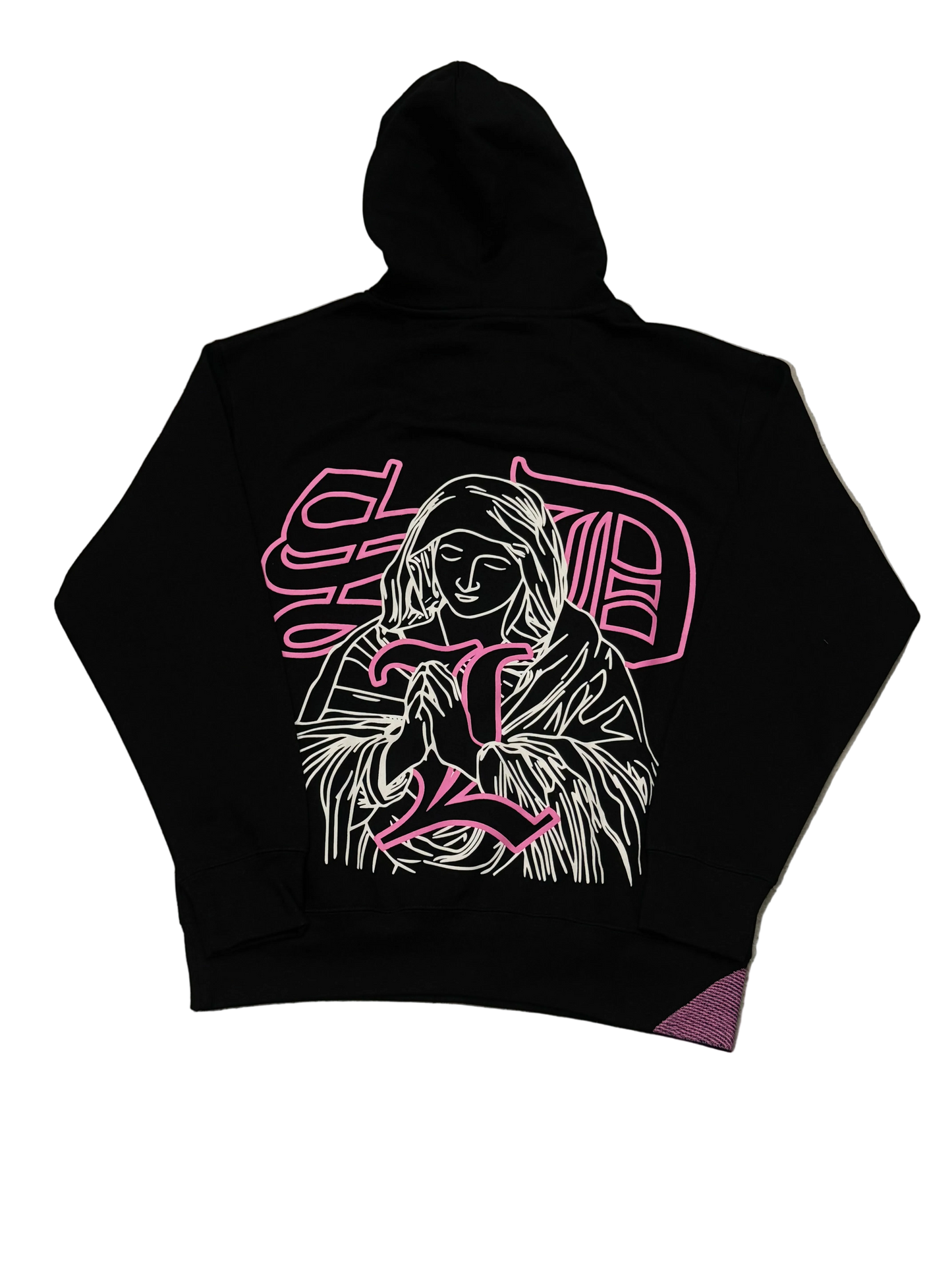 SKYS DA LIMIT PINK/WHITE VIRGIN MARY BLACK HOODIE