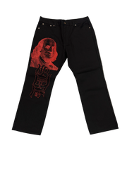 SKYS DA LIMIT JET BLACK/ RED RHINESTONE BENJAMIN JEANS