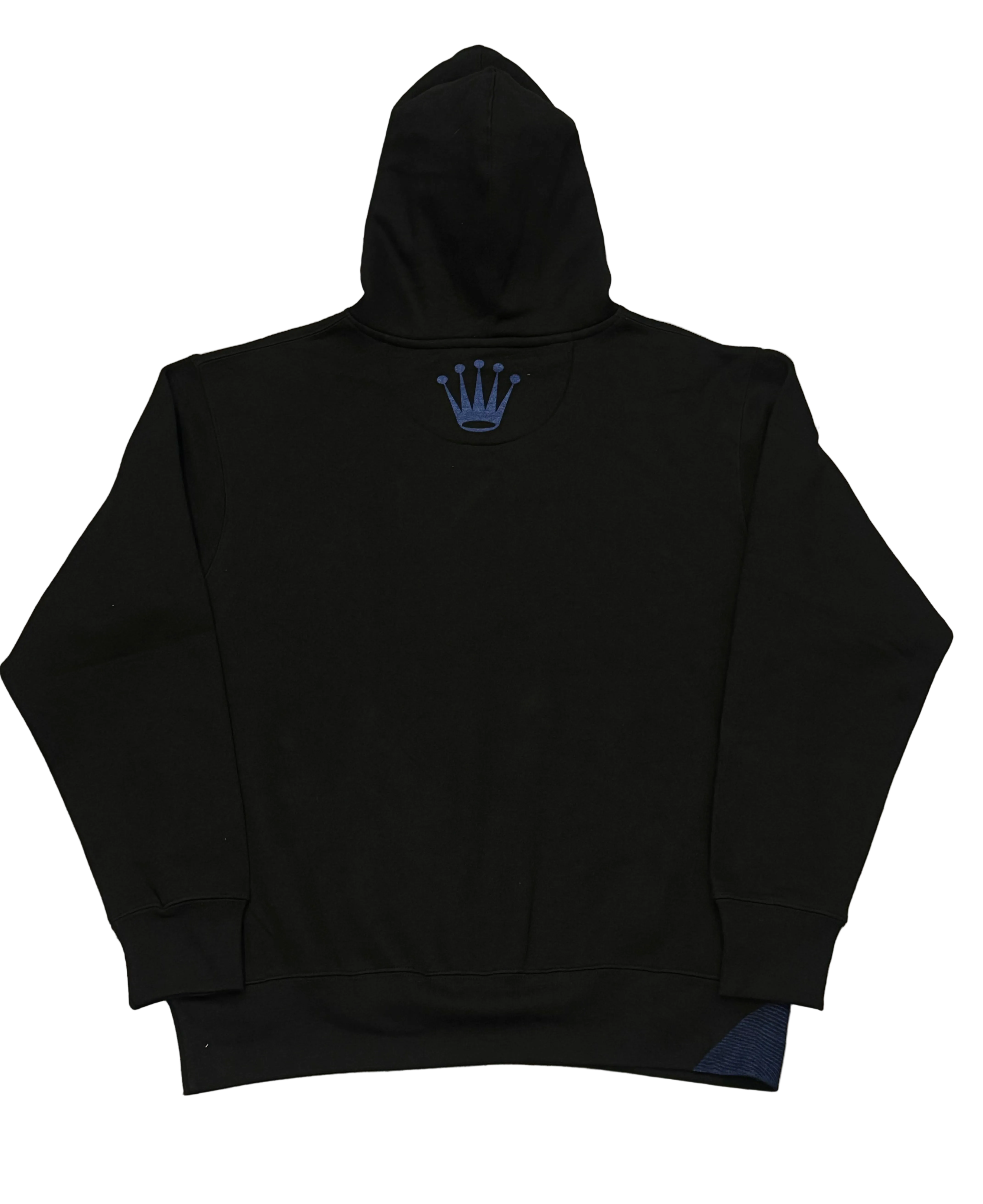 SKY DA LIMIT BLUE CROWN RHINESTONE BLACK HOODIE
