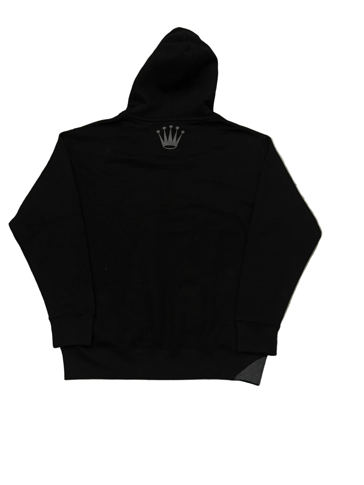 SKY DA LIMIT GREY/WHITE RHINESTONE CROWN BLACK HOODIE
