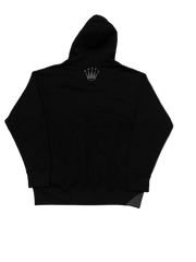 SKY DA LIMIT GREY/WHITE RHINESTONE CROWN BLACK HOODIE