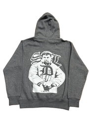 BLUE STRIPS BLACK BENJI/WHITE CHAPO GREY HOODIE (SDL)