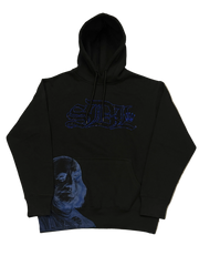 SKY DA LIMIT BLUE CROWN RHINESTONE BLACK HOODIE