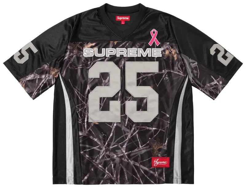 SUPREME BLACK FOOTBALL JERSEY "BREAST CANCER AWARENESS"
