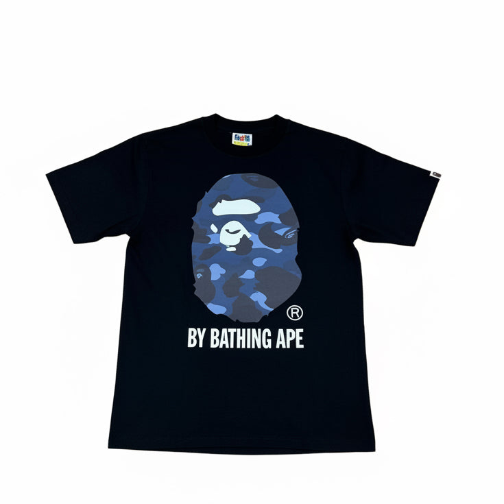 BAPE APE HEAD BLACK & NAVY BLUE T-SHIRT
