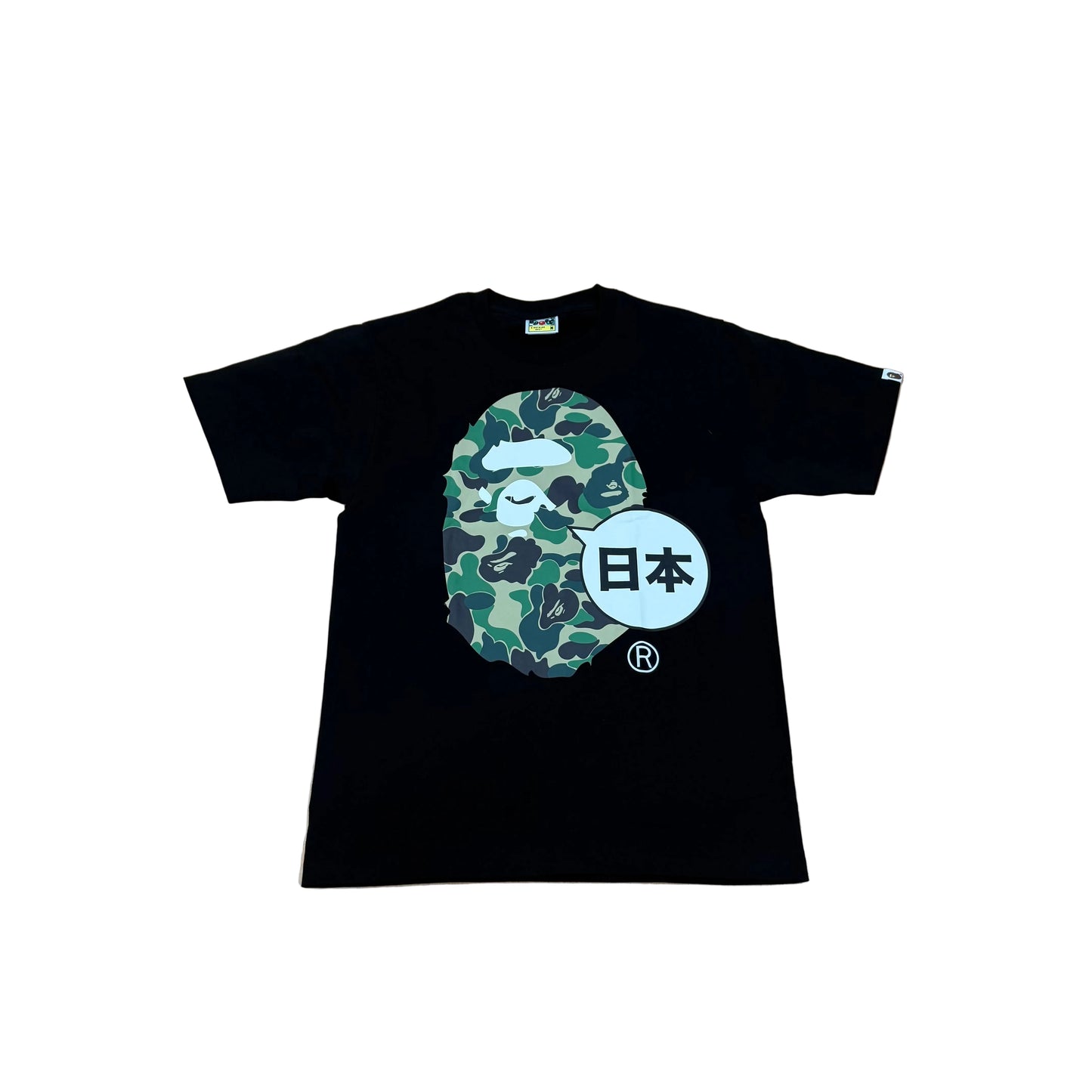 BAPE GREEN APE HEAD CAMO TEE-SHIRT