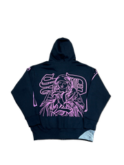SKY DA LIMIT PINK/BLACK RHINESTONE VIRGIN MARY ZIP UP