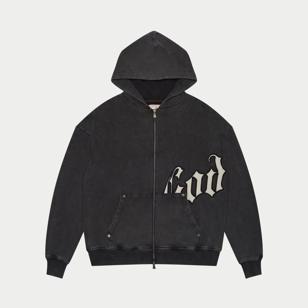 GODSPEED BLACK WHITE SATIN SWEATSUIT (TOP & BOTTOM)