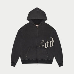 GODSPEED BLACK WHITE SATIN SWEATSUIT (TOP & BOTTOM)