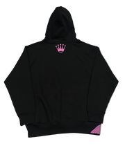 SKY DA LIMIT PINK RHINESTONE CROWN BLACK HOODIE