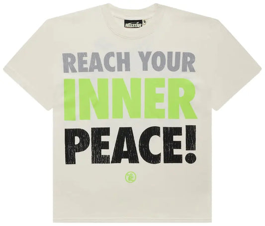 HELLSTAR "REACH YOUR INNER PEACE" CREAM/GREEN T-SHIRT