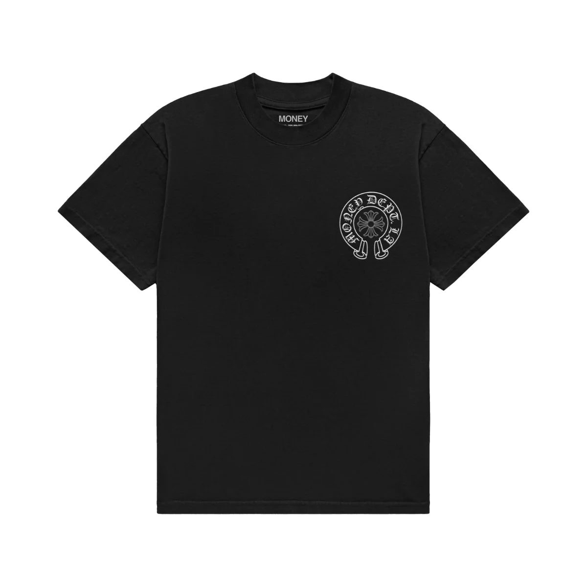MONEY DEPT OLD ENGLISH BLACK & WHITE PUFF PRINT TEE