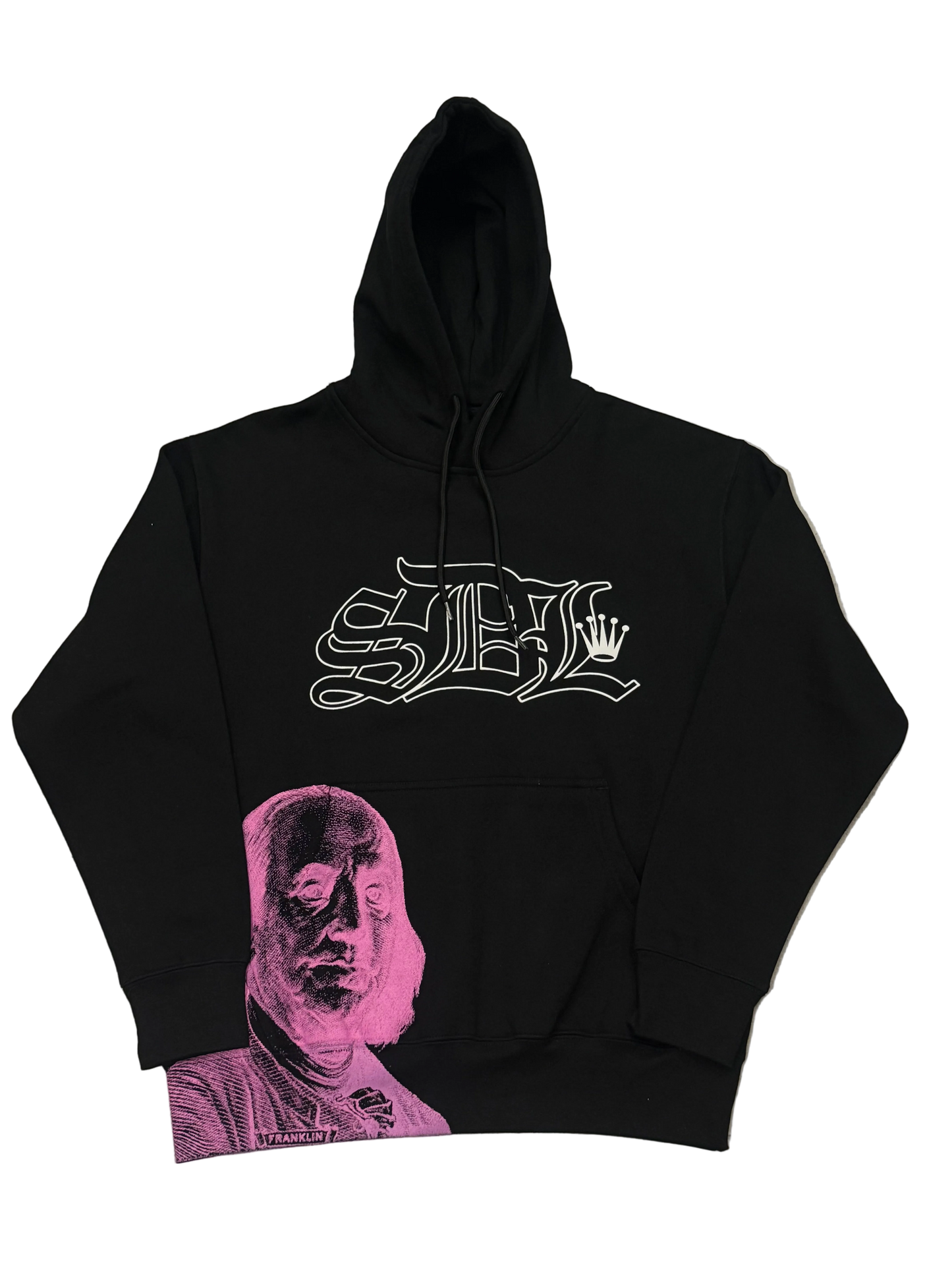 SKYS DA LIMIT PINK/WHITE VIRGIN MARY BLACK HOODIE