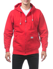 Pro Club Men's Heavyweight Full Zip Fleece Hoodie Red