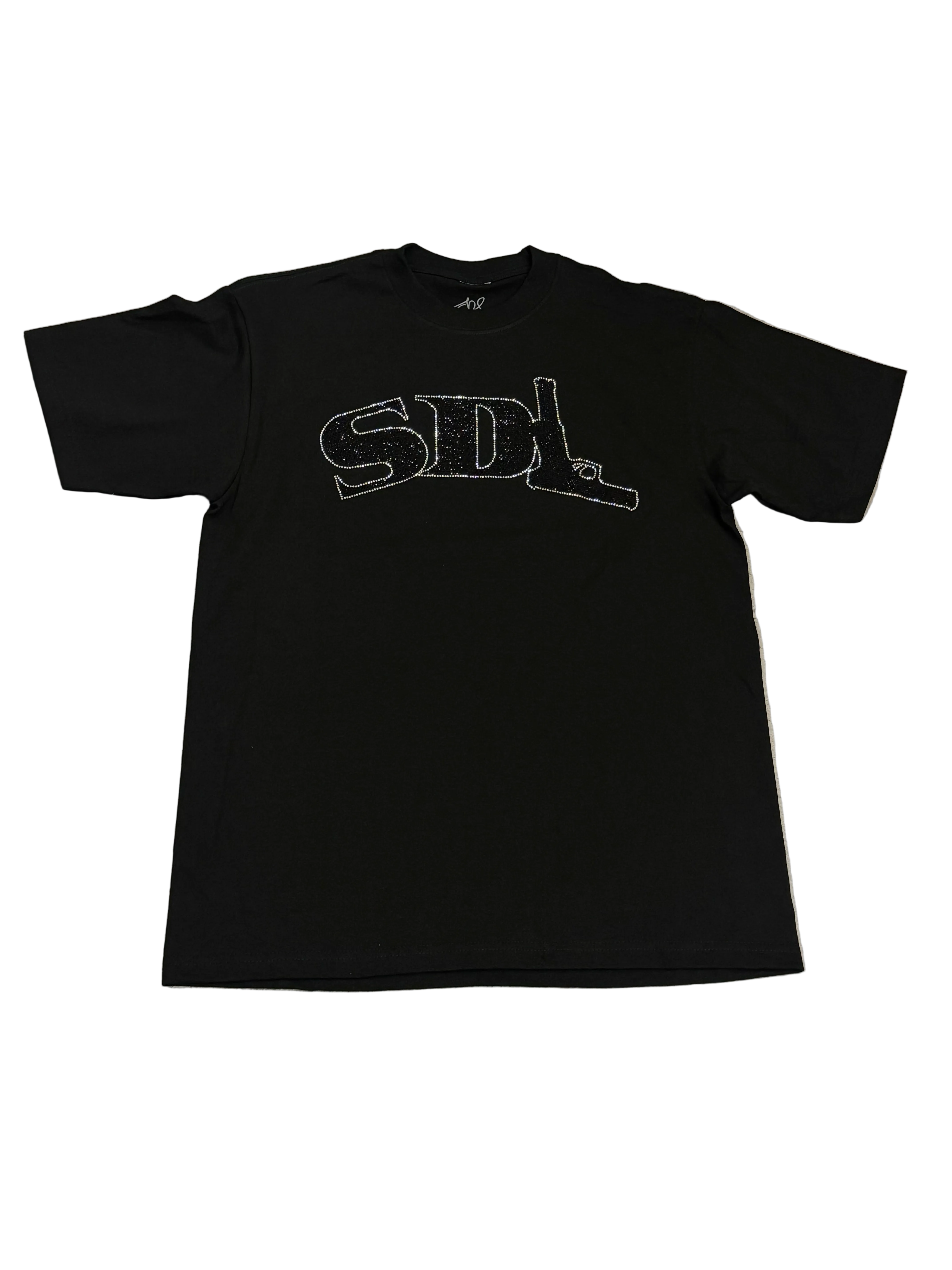 SKYS DA LIMIT GREY/ BLACK RHINESTONE T-SHIRT