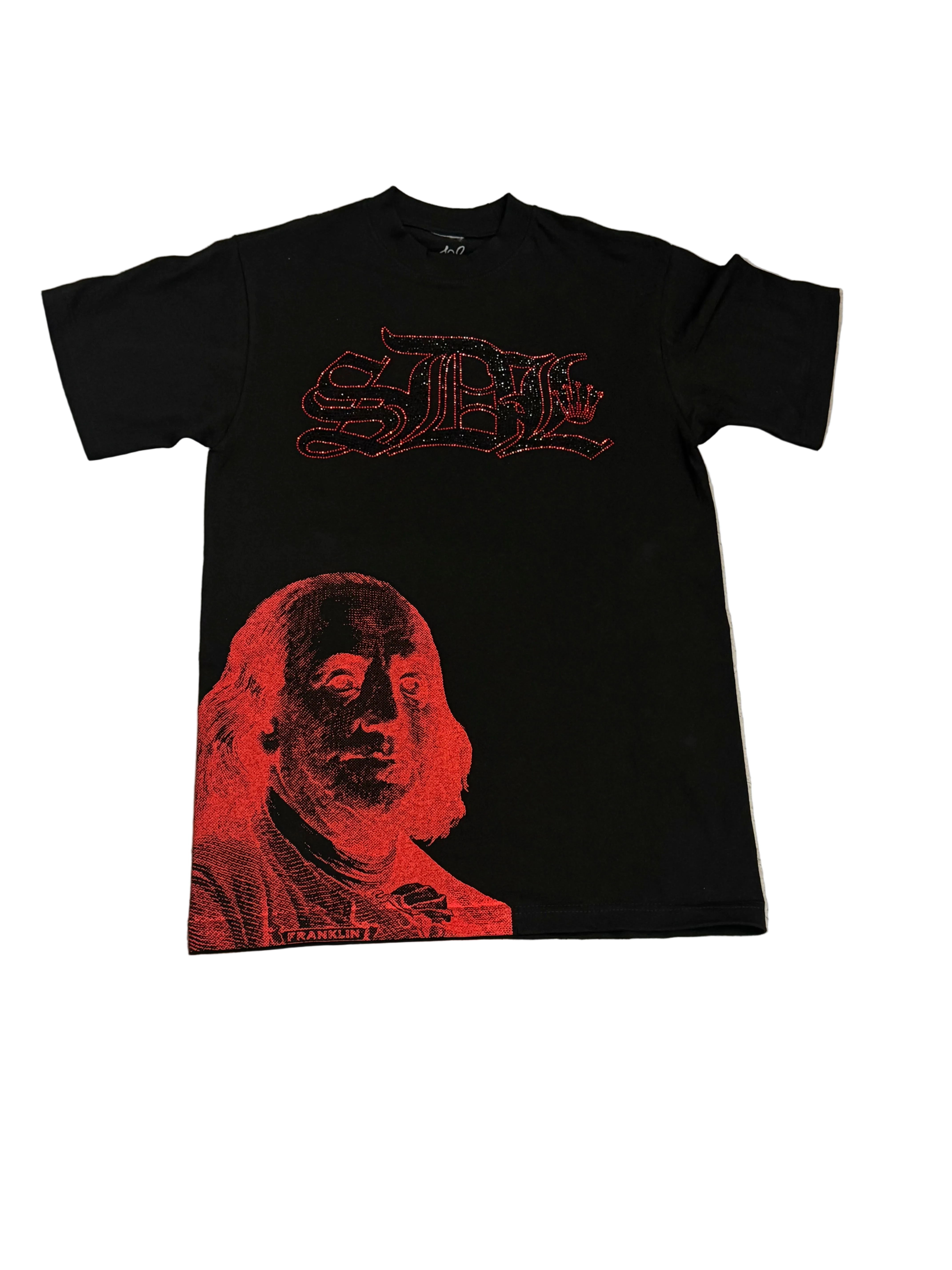 SKYS DA LIMIT RED/ BLACK RHINESTONE BENJAMIN T-SHIRT