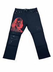 SKY DA LIMIT RED/BLACK BENJAMIN BLACK JEANS