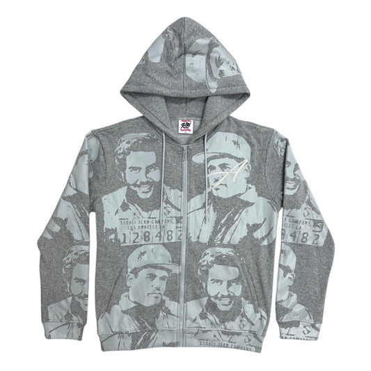 ASAALI GREY MONOCHROME CARTEL HOODIE
