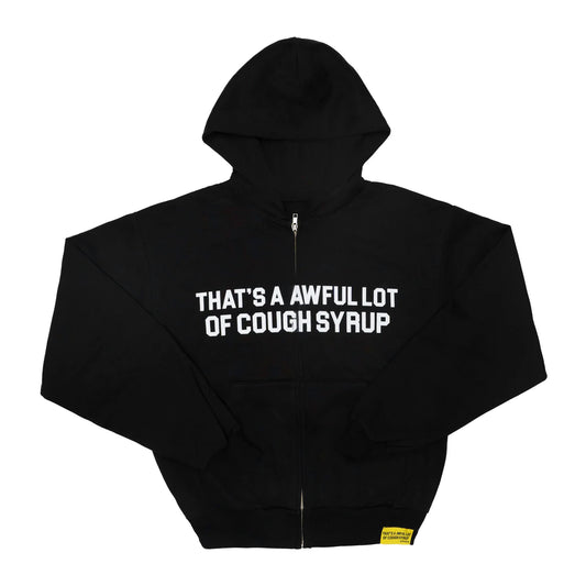 AWFUL LOT OF COUGH SYRUP CLASSIC BLACK ZIP UP HOODIE