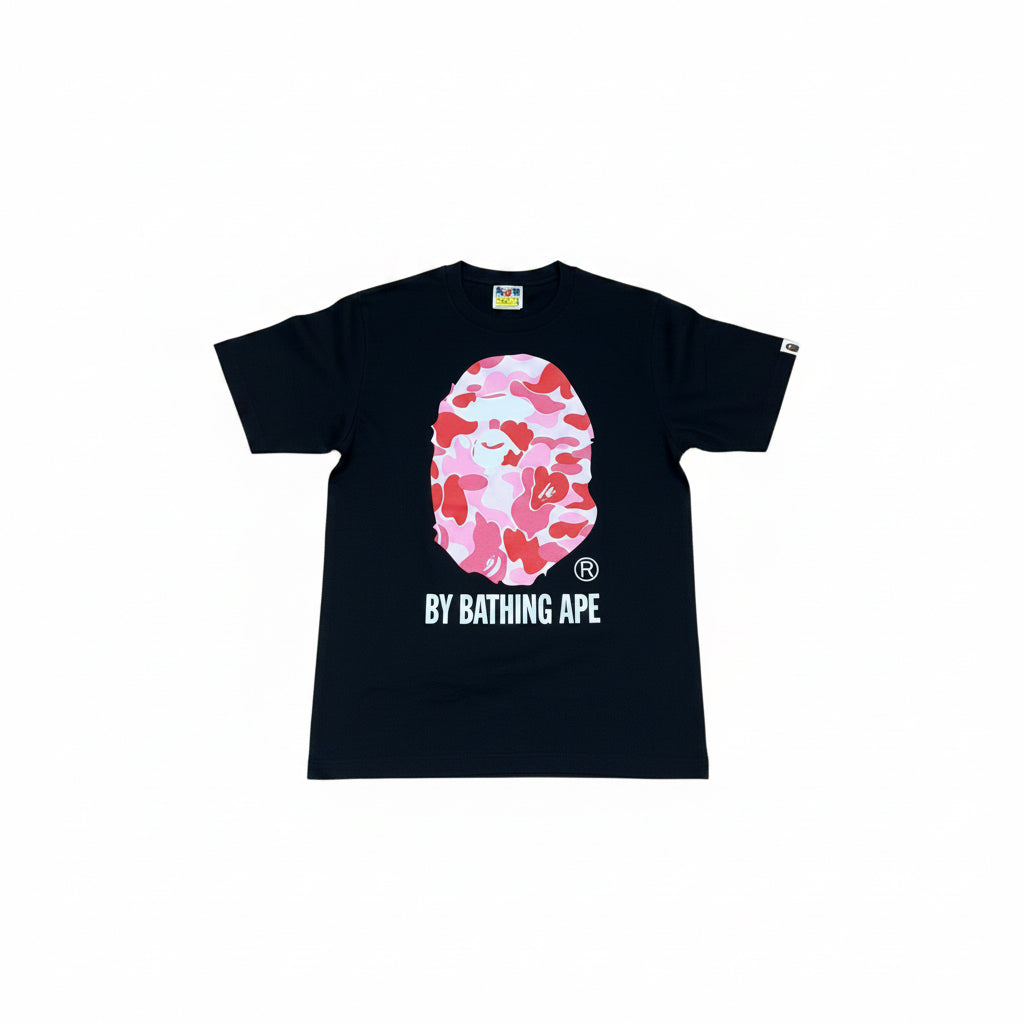 BAPE APE HEAD BLACK & PINK T-SHIRT