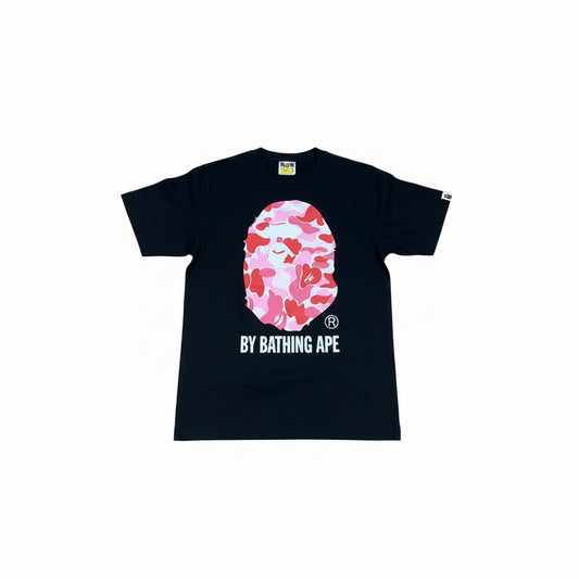 BAPE APE HEAD BLACK & PINK T-SHIRT