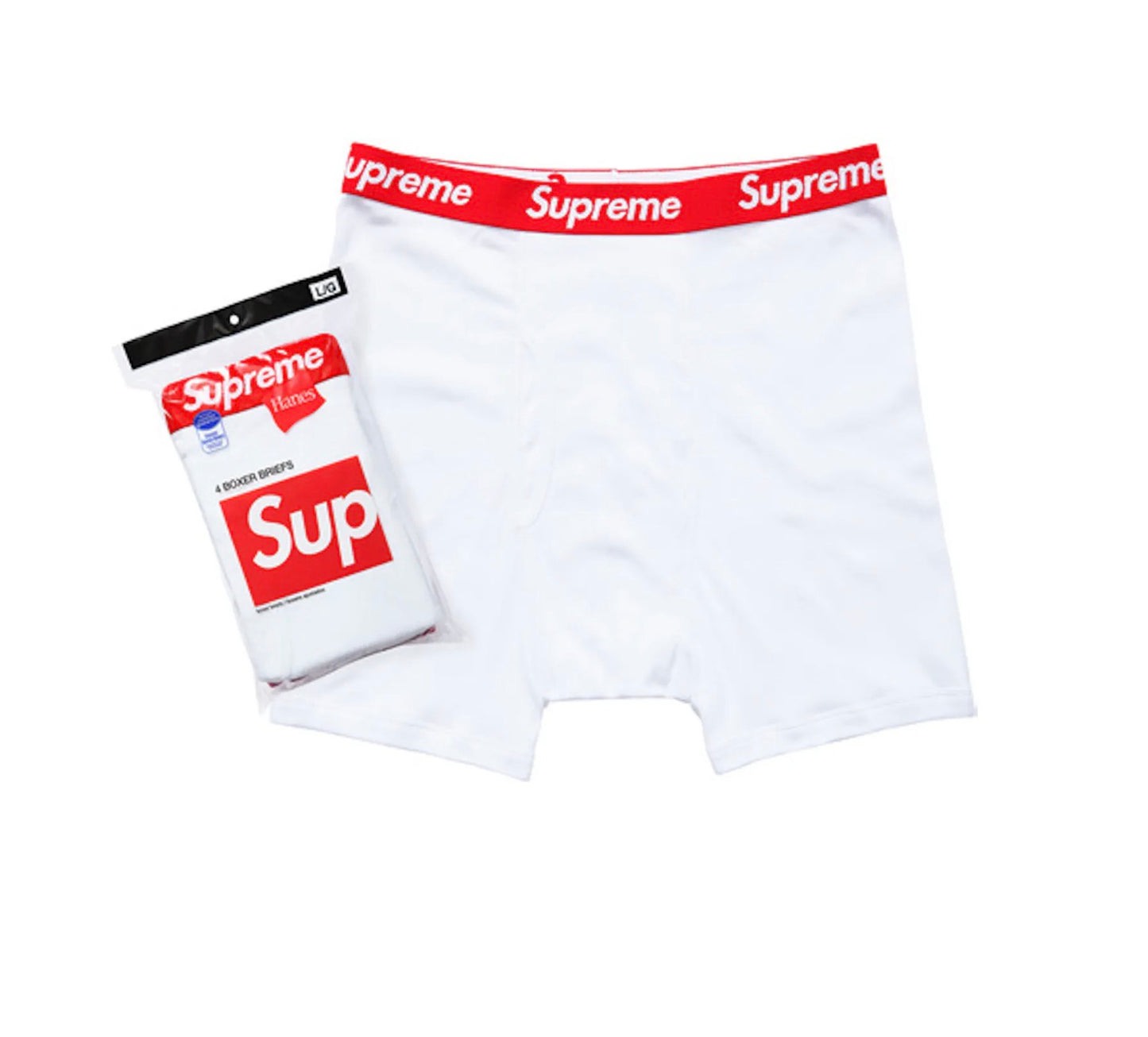 SUPREME HANES BOXER BRIEFS 'WHITE'