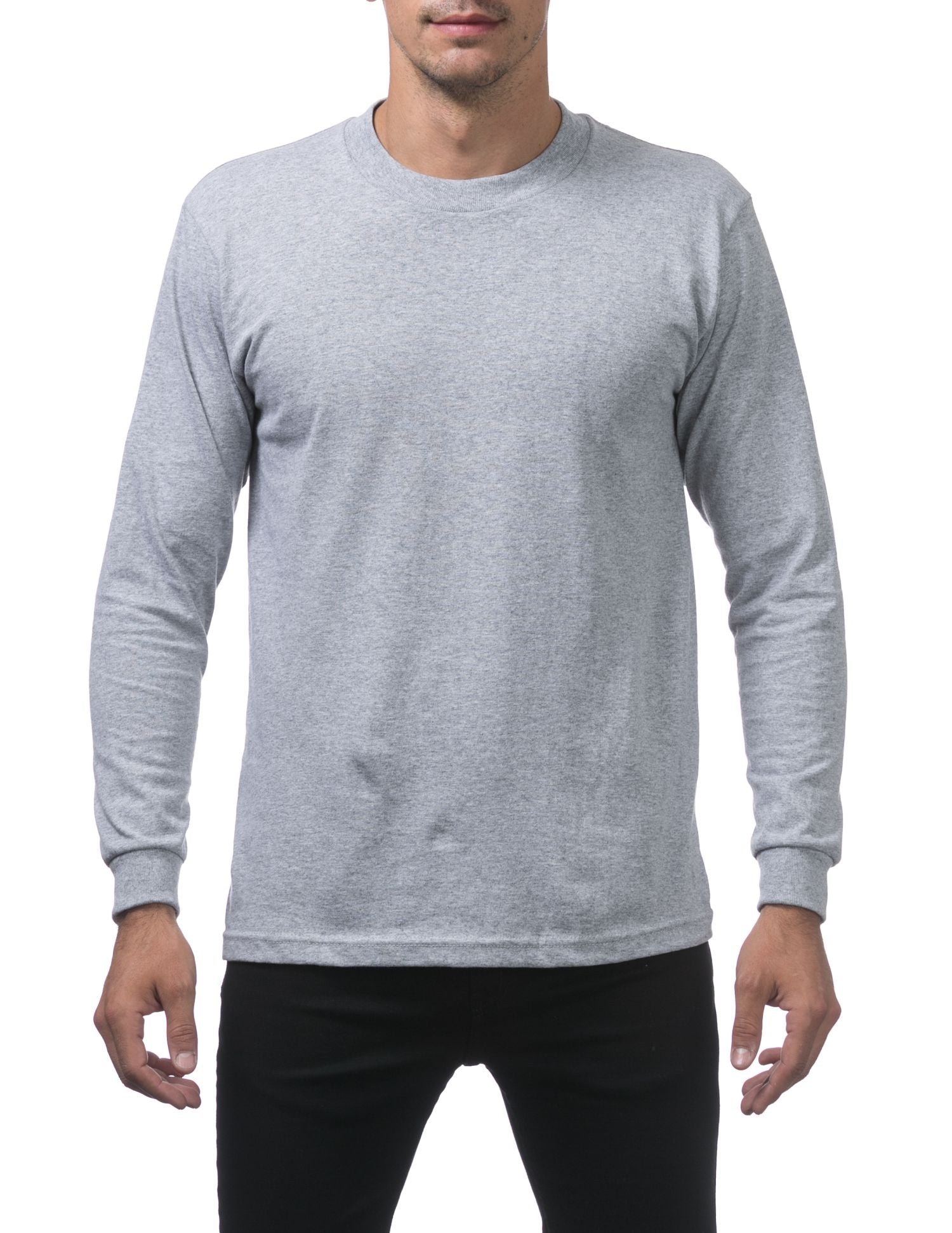 Pro Club Men's Comfort Cotton Long Sleeve T-Shirt Grey