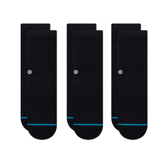 STANCE ICON KIDS CREW BLACK SOCKS 3 PACK