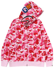 BAPE ABC CAMO CRYSTAL STONE SHARK FACE FULL ZIP 'PINK'